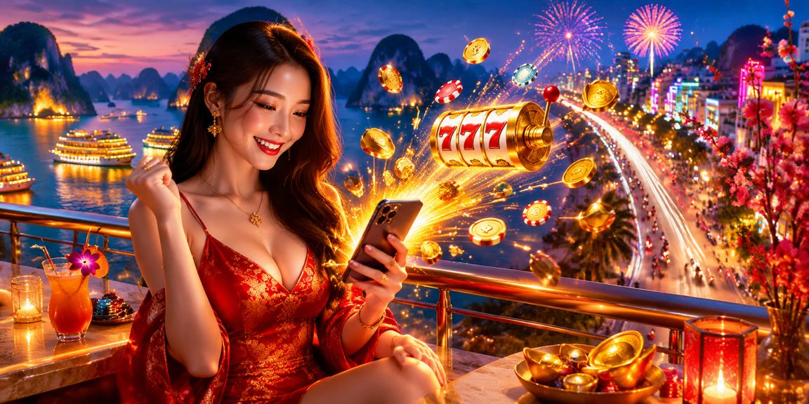 Khung cảnh vịnh Hạ Long về đêm với ánh đèn neon – biểu tượng giải trí hiện đại Việt Nam